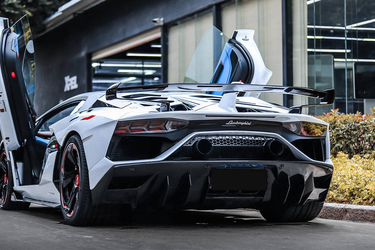 2011-2021 Lamborghini Aventador LP700 LP740 LP750 Coupe Roadster SVJ Style Part Dry Carbon Fiber Rear Bumper