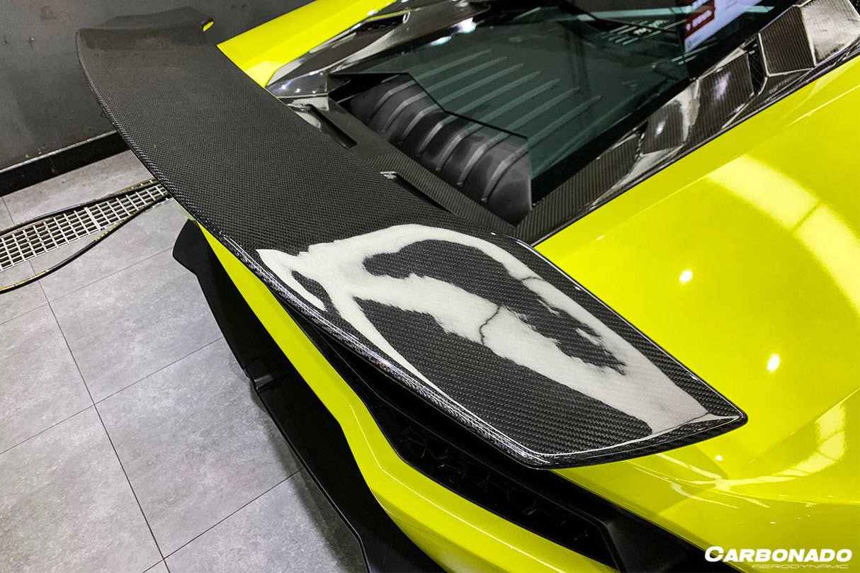2015-2025 Lamborghini Huracan LP610 LP580 Evo Tecnica DC Style Carbon Fiber Trunk Spoiler Wing with Base