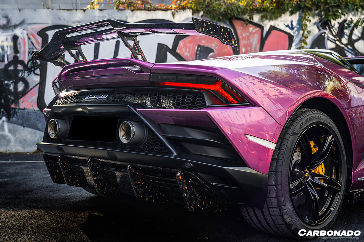 2015-2025 Lamborghini Huracan LP610 LP580 EVO Tecnica OD Style Carbon Fiber Trunk Spoiler Wing with Base