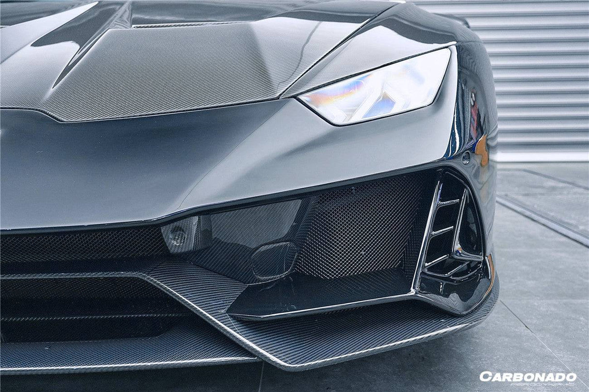 2015-2025 Lamborghini Huracan LP610 LP580 Evo Tecnica EVO-4WD Style Partial Carbon Front Bumper