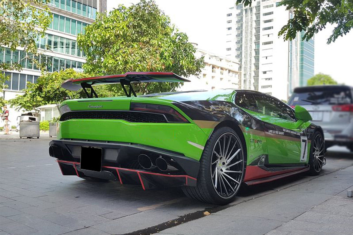 2015-2025 Lamborghini Huracan LP610 LP580 Evo Tecnica RZS Style Carbon Fiber Trunk Spoiler Wing
