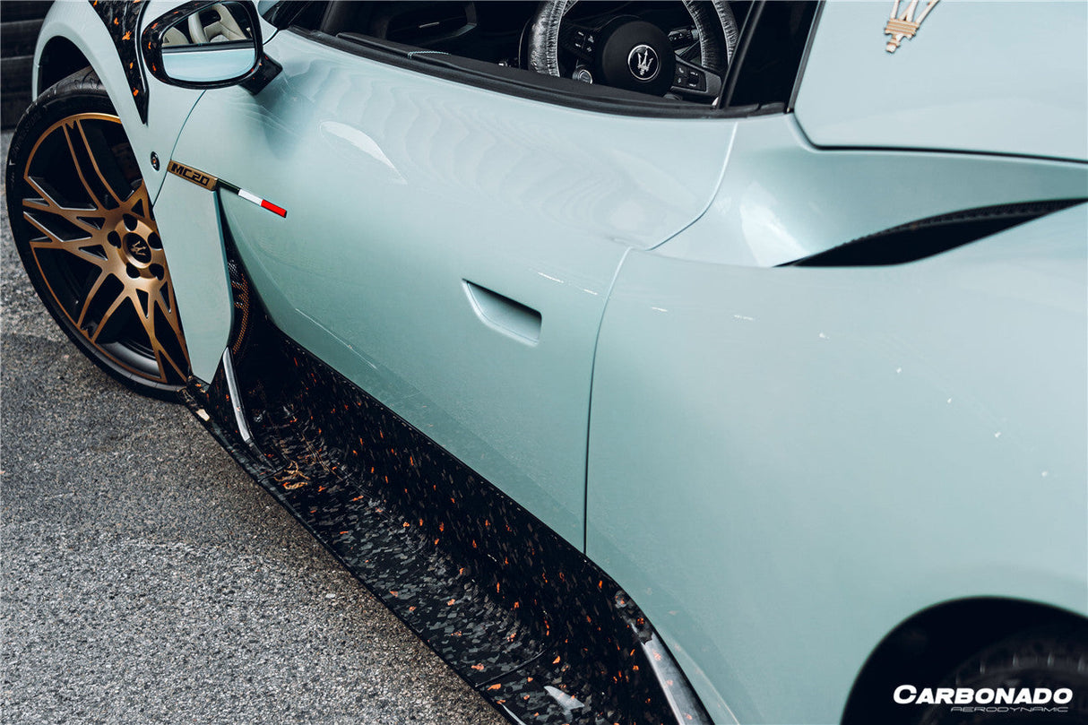 2020-UP Maserati MC20 MCPura SVD Style Dry Carbon Fiber Side Skirts