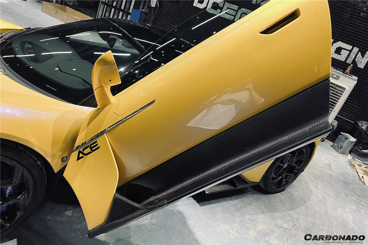 2020-UP Maserati Autoclave Carbon Fiber Side Skirts Carbonado (OE) Fits: MC20, MCPura