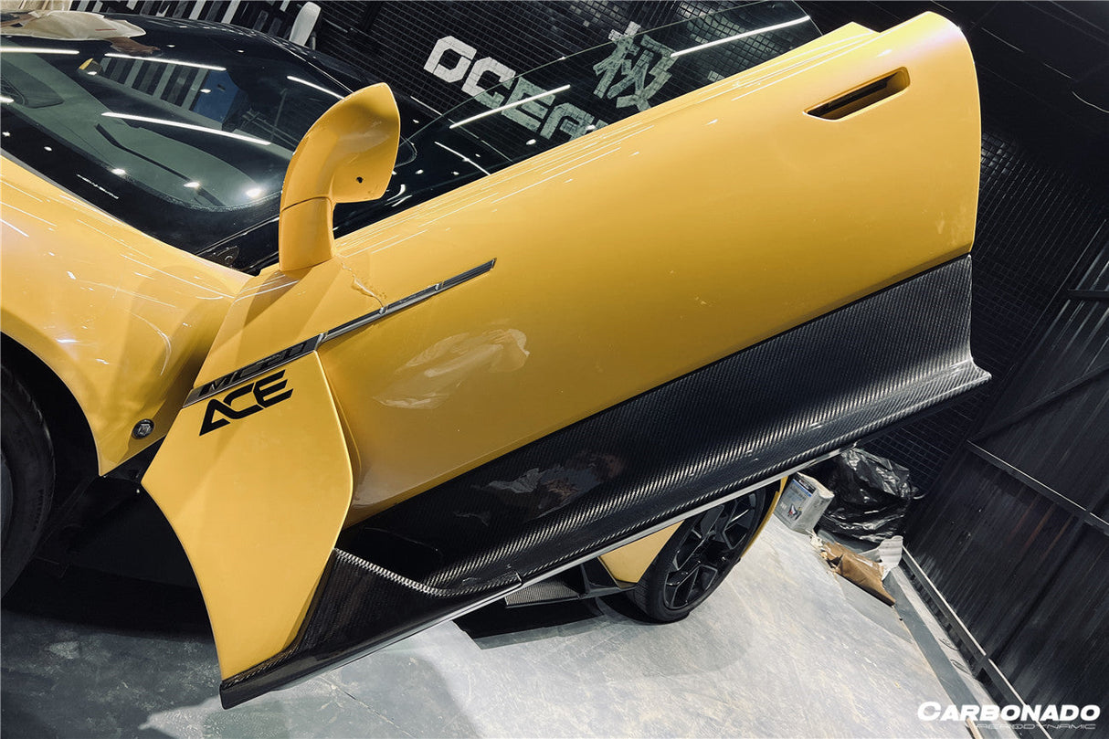 2020-UP Maserati Autoclave Carbon Fiber Side Skirts Carbonado (OE) Fits: MC20, MCPura