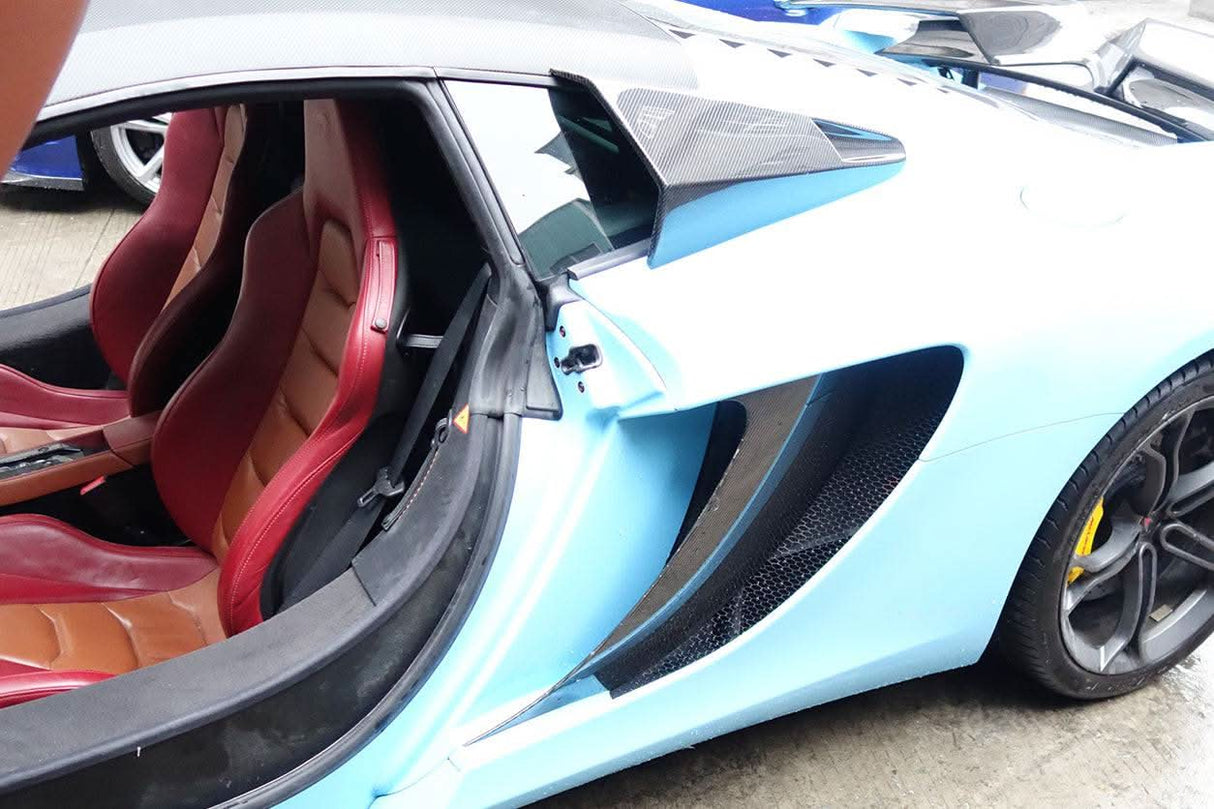 2011-2017 McLaren 650S & MP4 12C BKSS Style Carbon Fiber Quarter Window Scoops