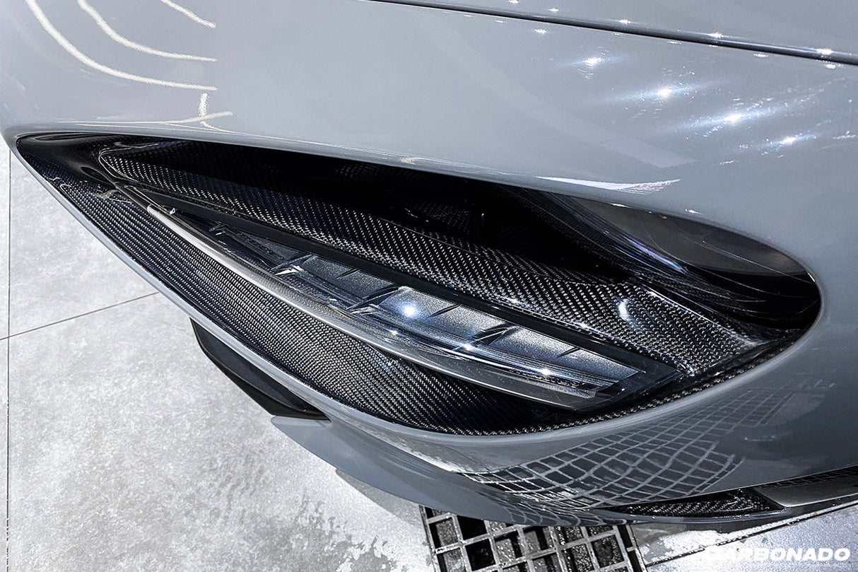 2017-2022 McLaren 720S OEM Style Dry Carbon Fiber Headlight Inserts Tim Replacement
