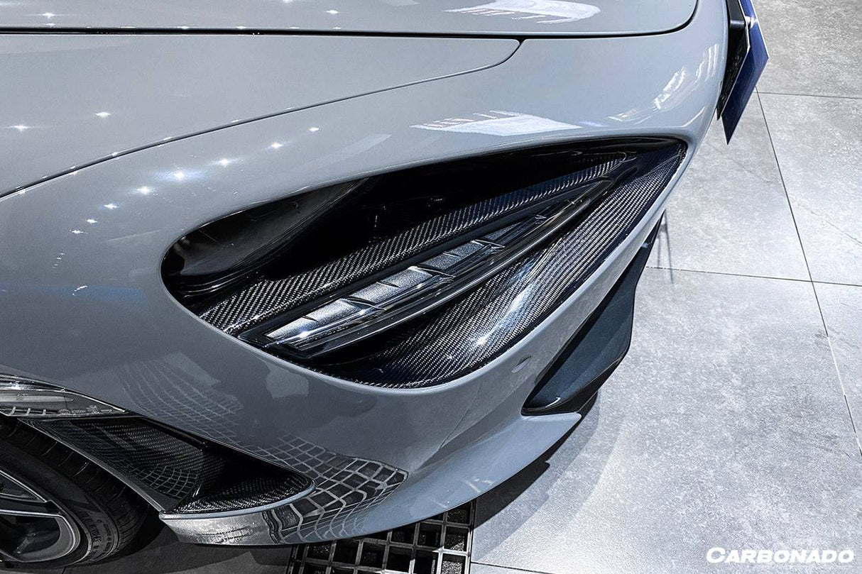 2017-2022 McLaren 720S OEM Style Dry Carbon Fiber Headlight Inserts Tim Replacement