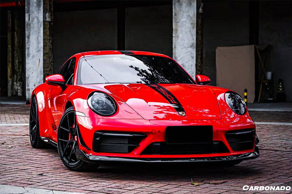 2019-2024 Porsche 911 992 Carrera Targa Sport Design WP Style Dry Carbon Fiber Bumper Canards