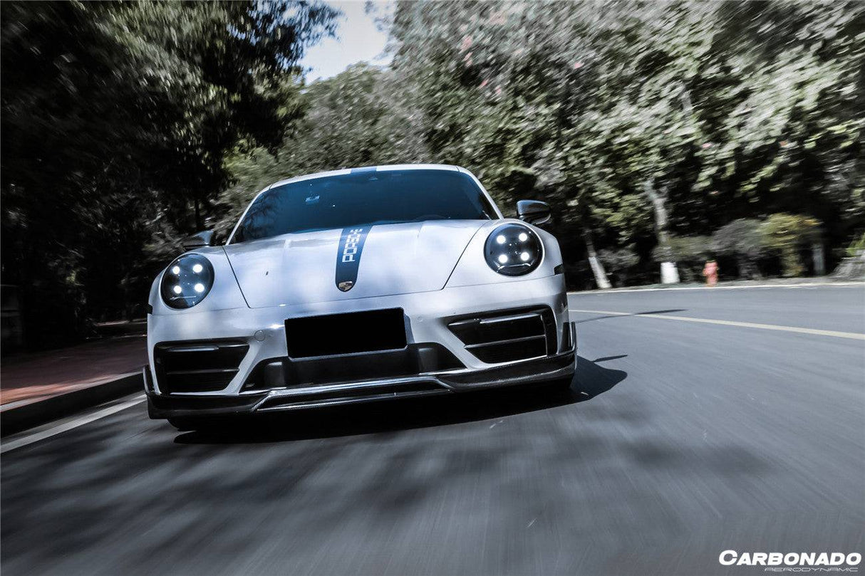 2019-2024 Porsche 911 992 Carrera Targa Sport Design Bumper WP Style Dry Carbon Fiber Front Lip