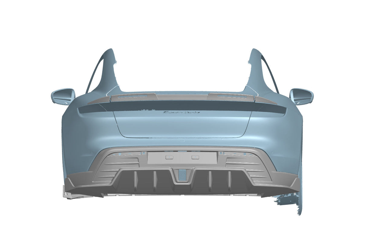2020-2024 Porsche Taycan AD Style DRY Carbon Fiber Rear Diffuser Lip | Fits 4, 4S, GTS, Turbo, Turbo S, ST, CT