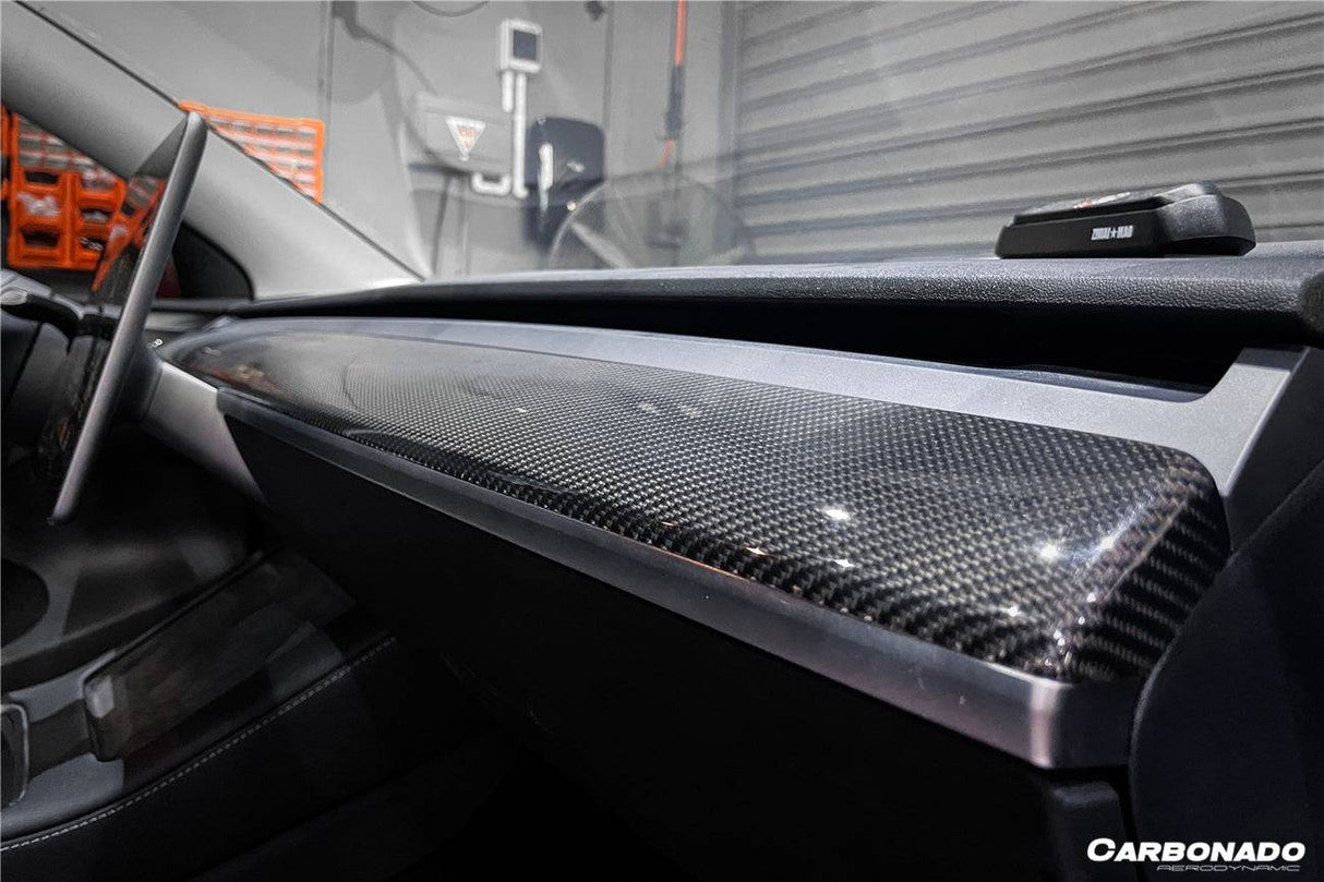 2020-2023 Tesla Model 3 Y OEM Style Autoclave Carbon Fiber Dashboard Trim Interior Replacement