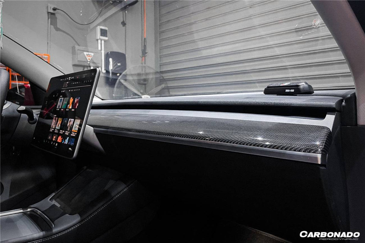 2020-2023 Tesla Model 3 Y OEM Style Autoclave Carbon Fiber Dashboard Trim Interior Replacement