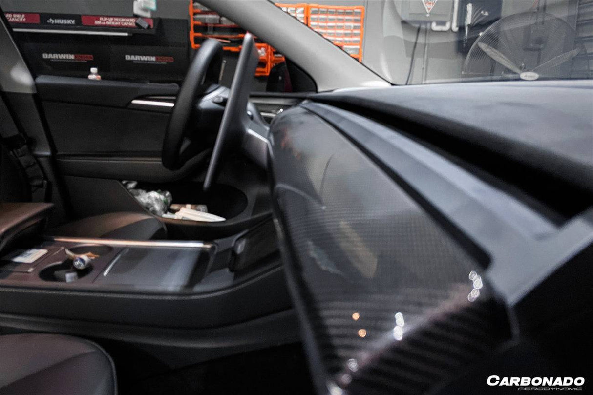 2020-2023 Tesla Model 3 Y OEM Style Autoclave Carbon Fiber Dashboard Trim Interior Replacement