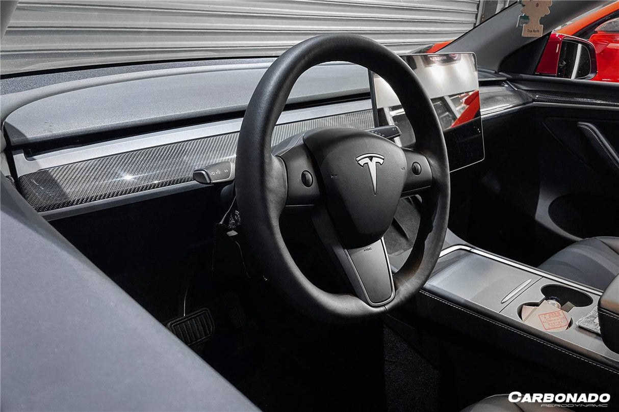2020-2023 Tesla Model 3 Y OEM Style Autoclave Carbon Fiber Dashboard Trim Interior Replacement