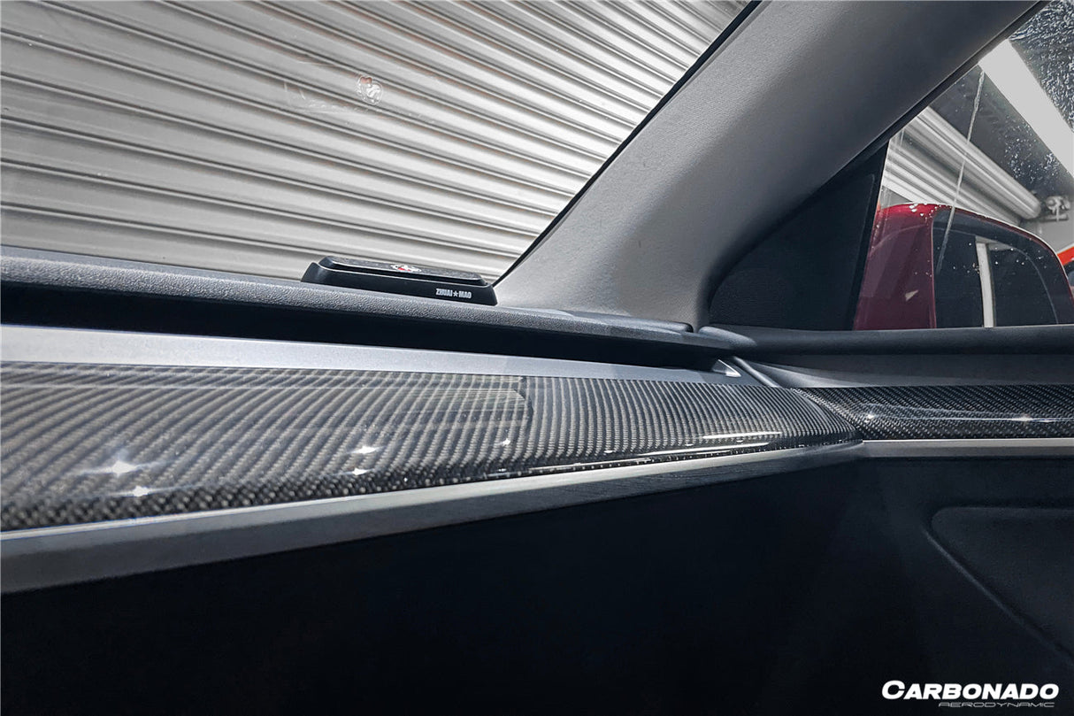 2020-2023 Tesla Model 3 Y OEM Style Autoclave Carbon Fiber Dashboard Trim Interior Replacement