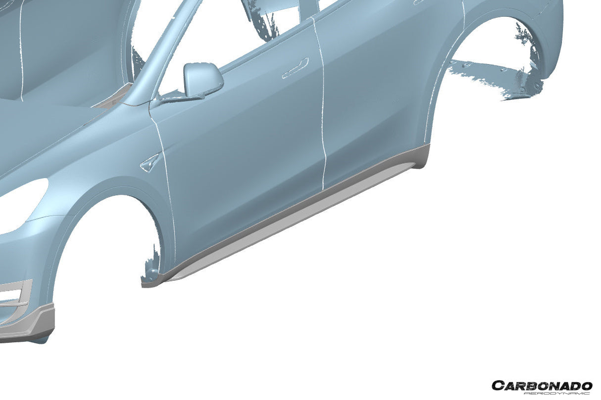 2020-2024 Tesla Model Y AD Style Autoclave Carbon Fiber Side Skirts