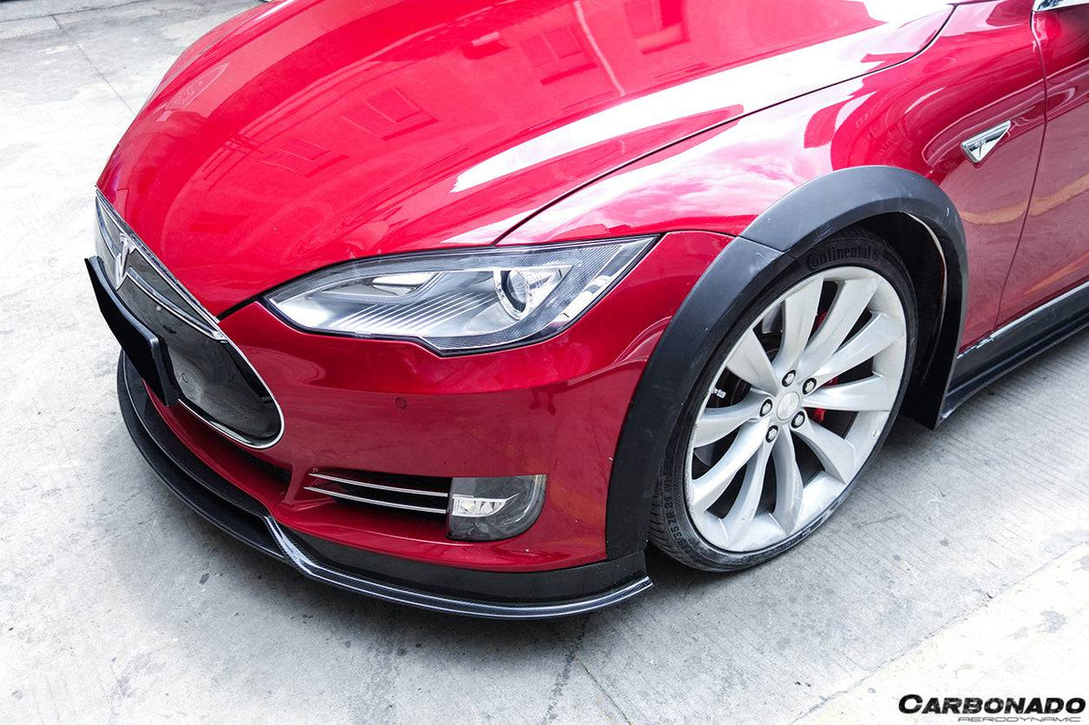 2012-2015 Tesla Model S RZS Style Part Carbon Fiber Front Lip With Undertray