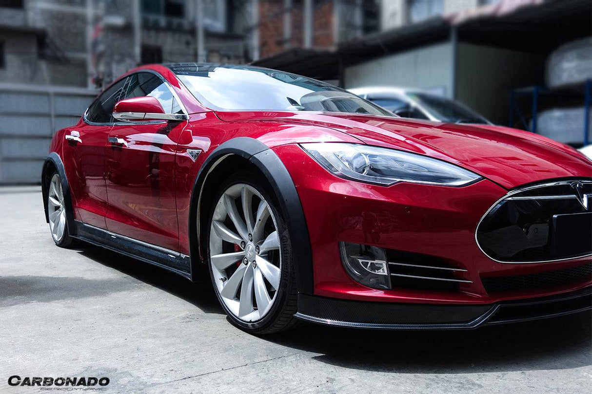 2012-2015 Tesla Model S RZS Style Part Carbon Fiber Front Lip With Undertray