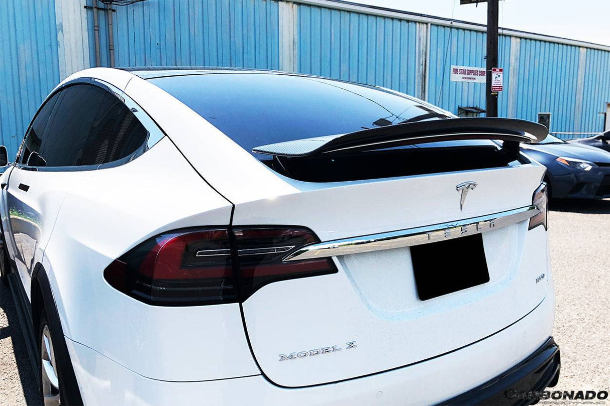 2016-2025 Tesla Model X SUV RZS Style Carbon Fiber Trunk Spoiler