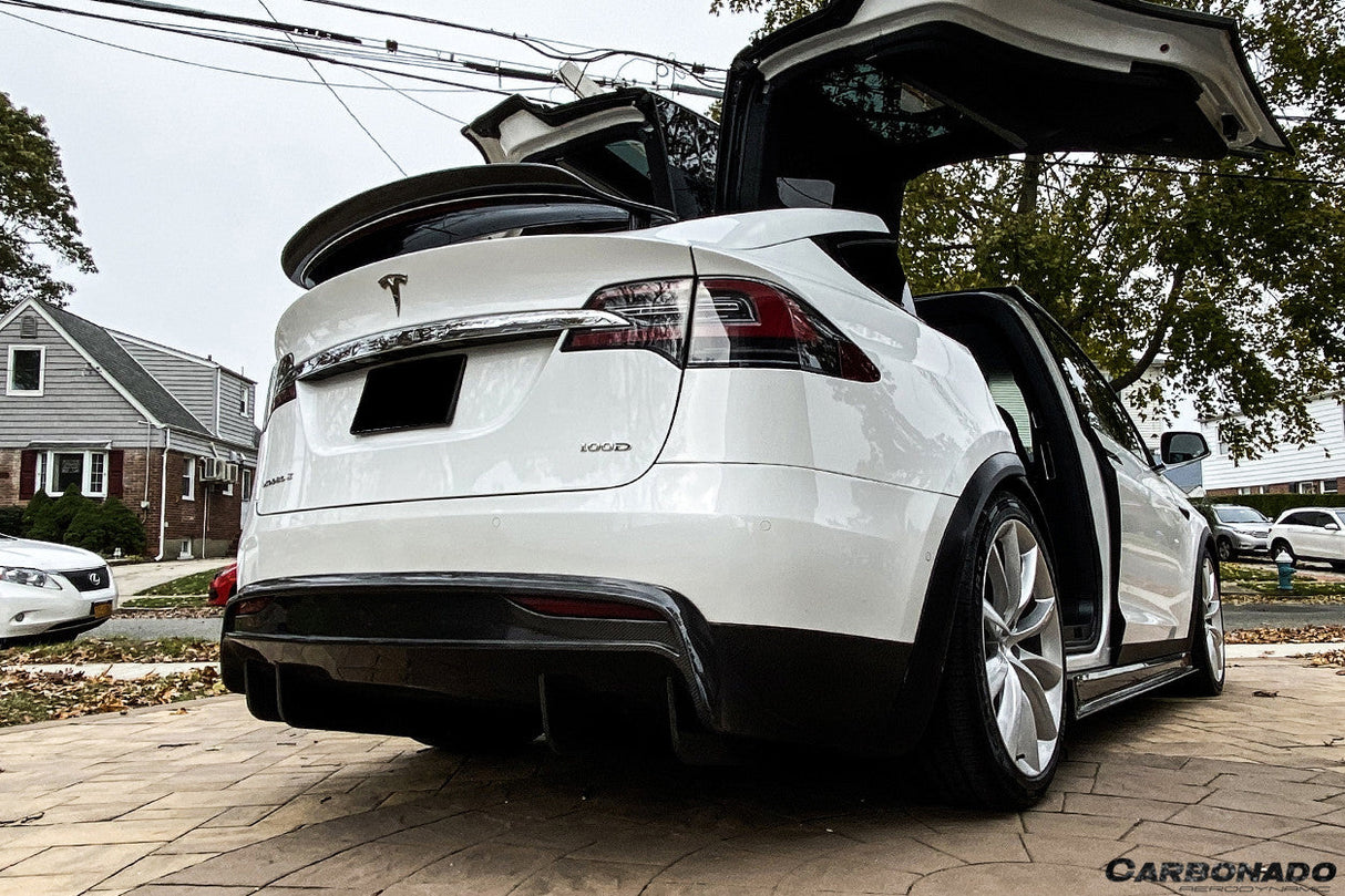 2016-2018 Tesla Model X SUV RZS Style Carbon Fiber Rear Lip