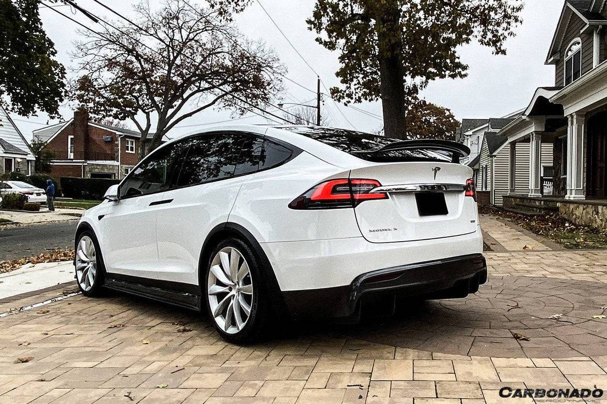 2016-2018 Tesla Model X SUV RZS Style Carbon Fiber Rear Lip