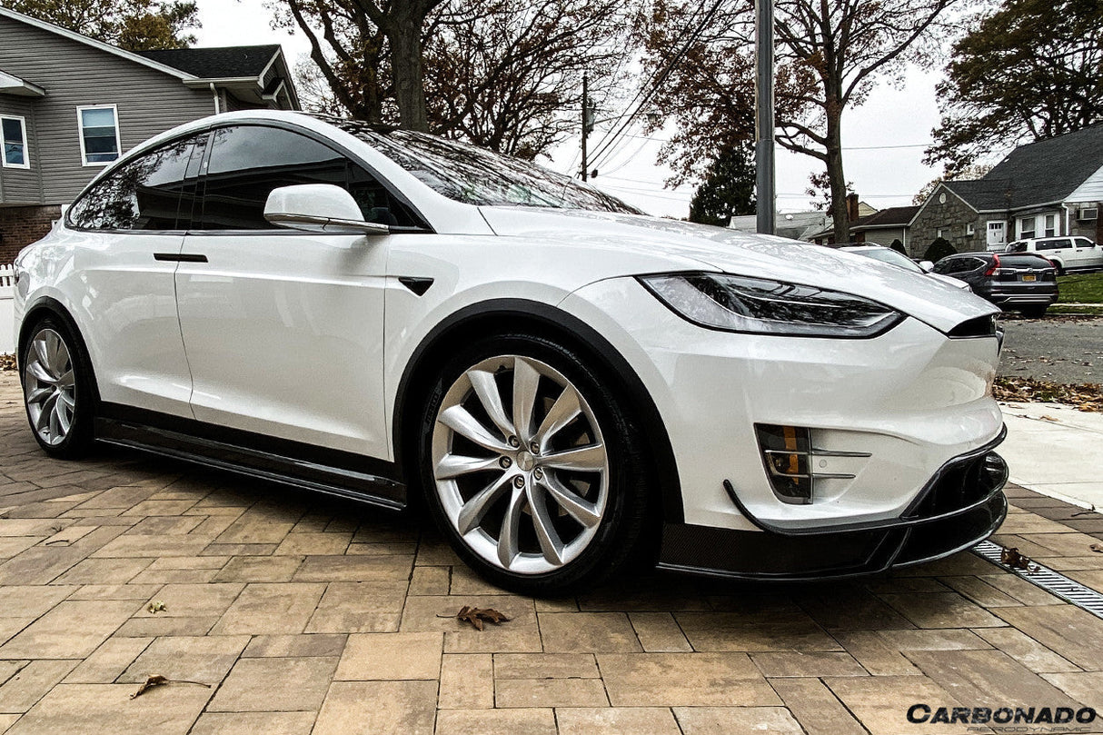 2016-2021 Tesla Model X SUV RZS Style Carbon Fiber Side Skirts