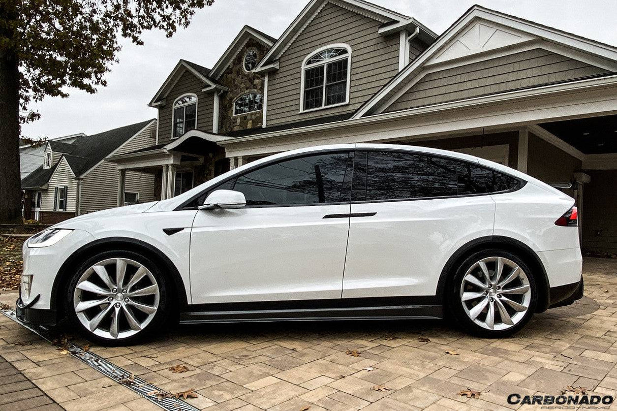 2016-2021 Tesla Model X SUV RZS Style Carbon Fiber Side Skirts