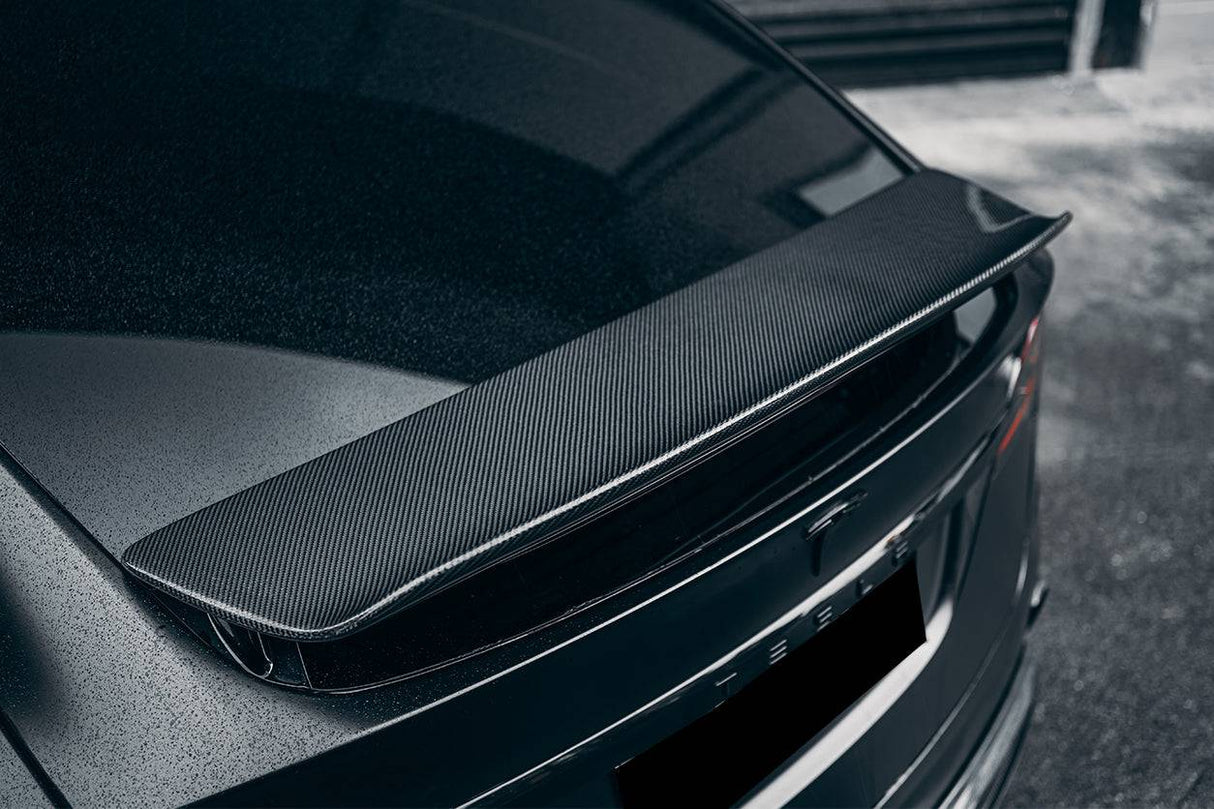 2016-2025 Tesla Model X SUV RZS Style Carbon Fiber Trunk Spoiler
