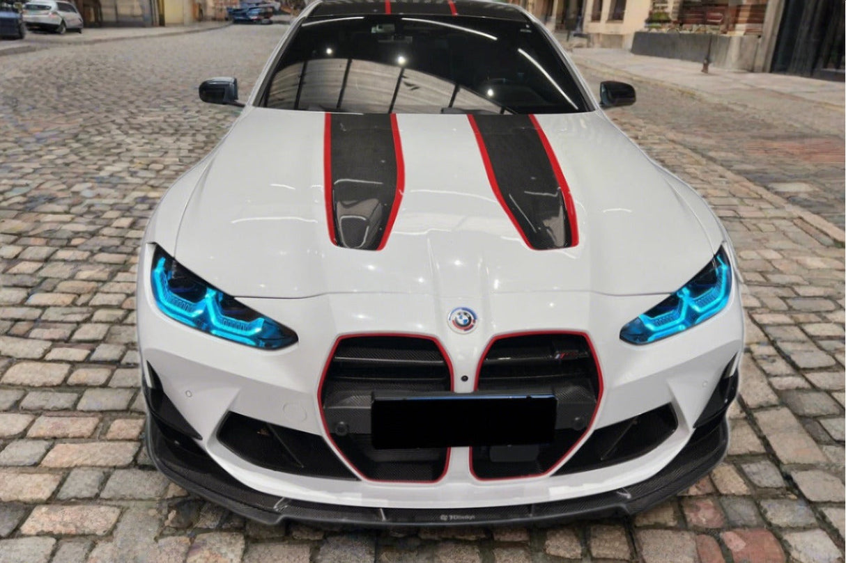 2021-2024 BMW M3 G80 G81 M4 G82 G83 D3 Style DRY Carbon Fiber Fornt Lip Splitter with Winglets