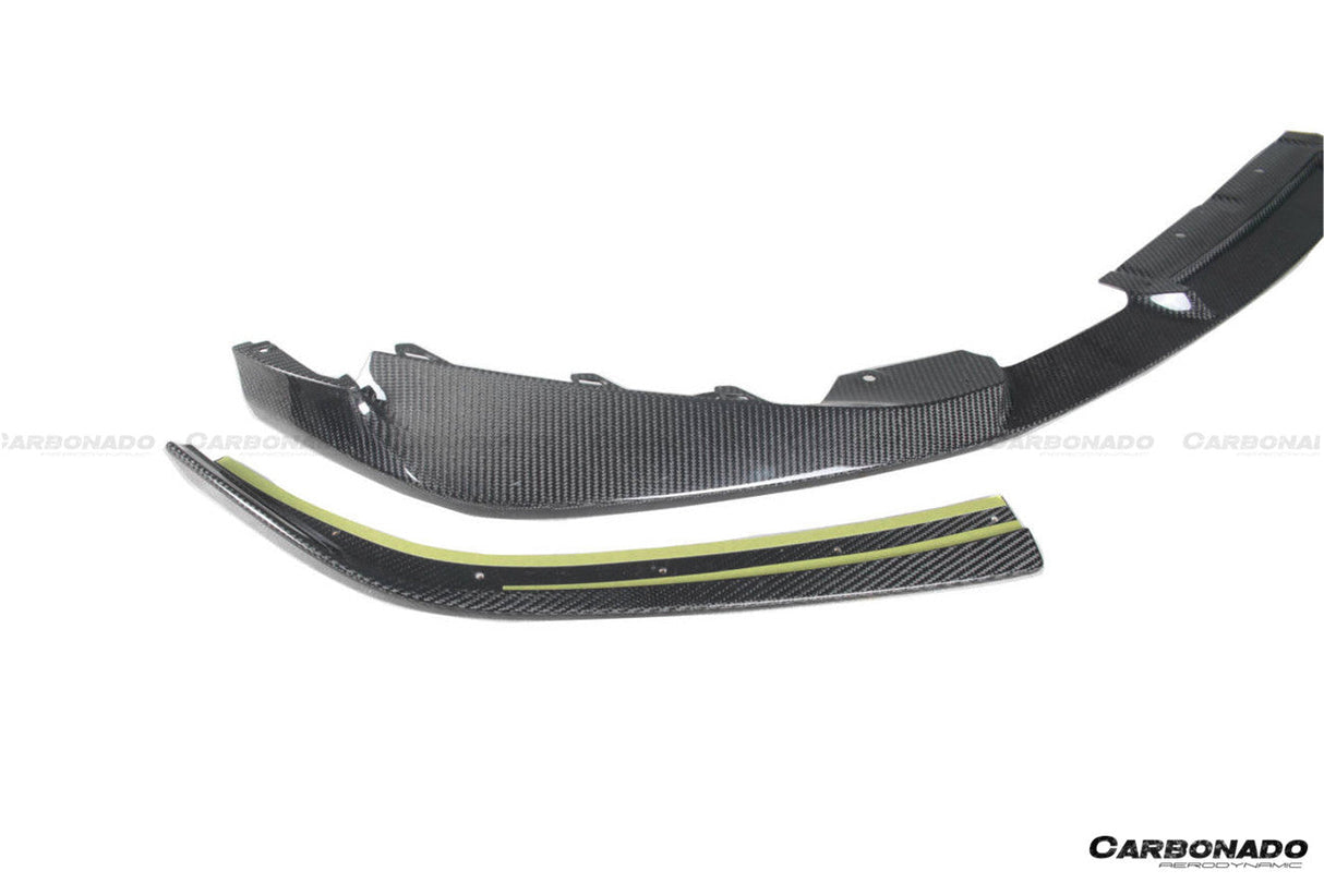 2021-2024 BMW M3 G80 G81 M4 G82 G83 D3 Style DRY Carbon Fiber Fornt Lip Splitter with Winglets