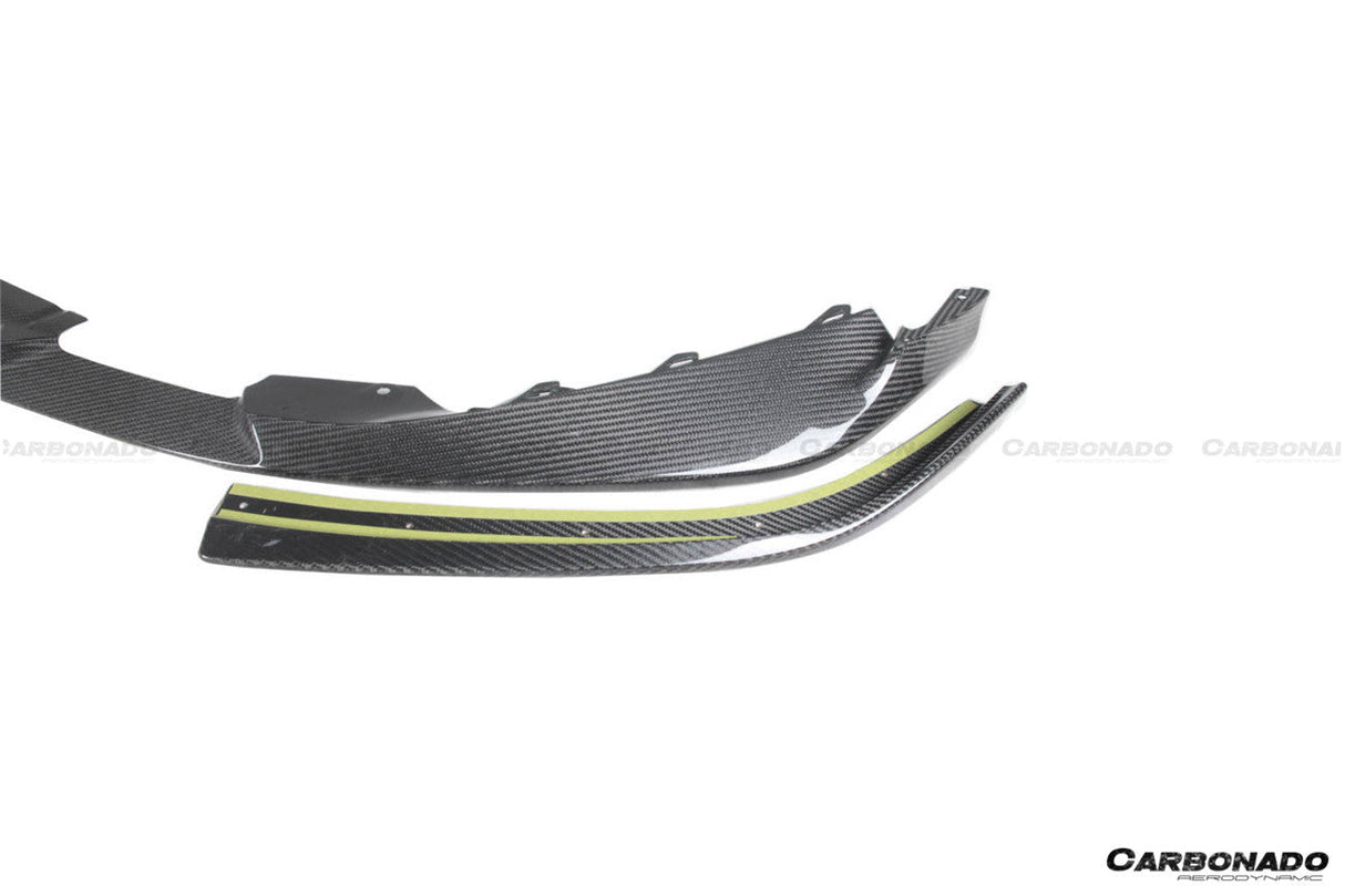 2021-2024 BMW M3 G80 G81 M4 G82 G83 D3 Style DRY Carbon Fiber Fornt Lip Splitter with Winglets