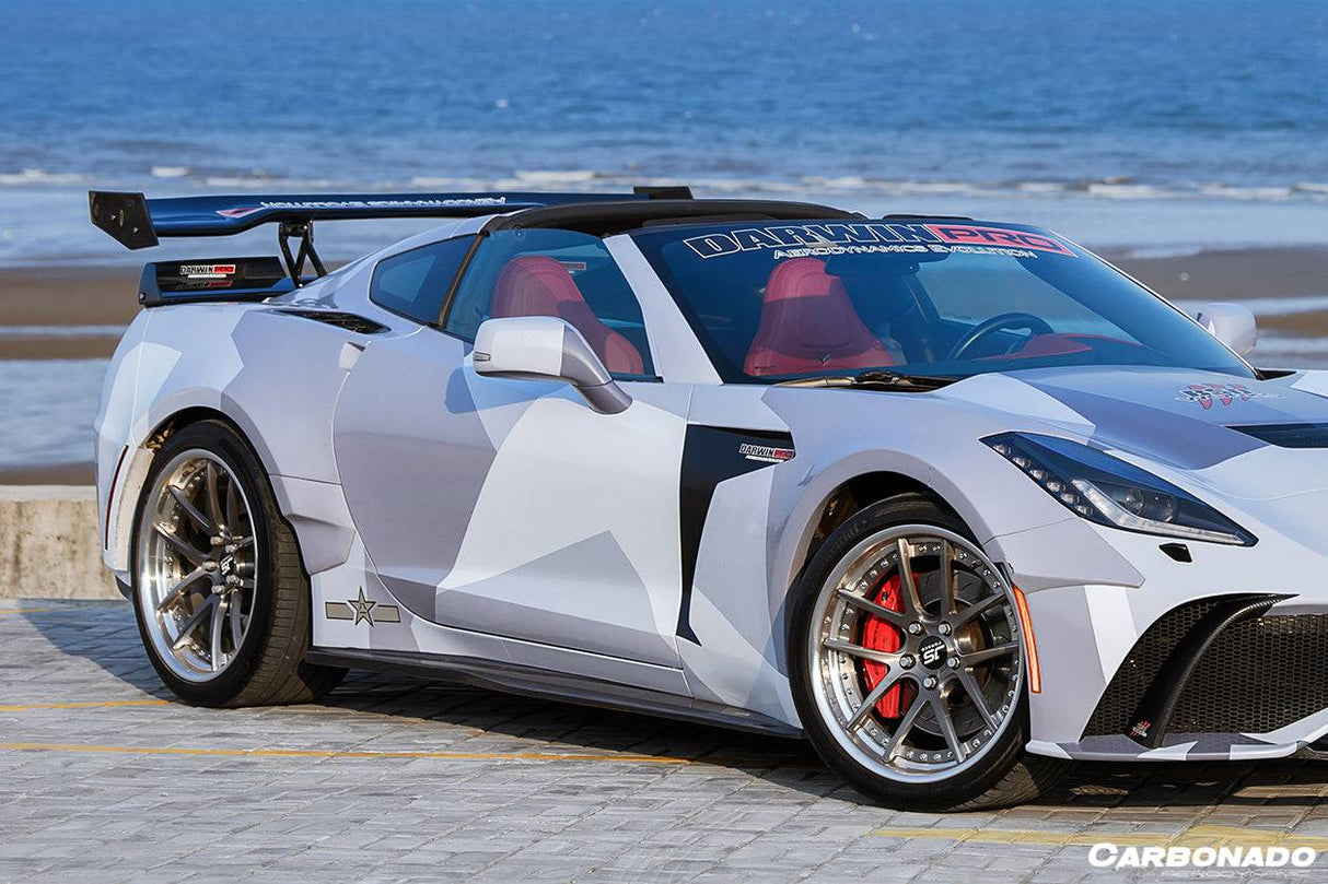 2013-2019 Corvette C7 Stingray APR Style Carbon Fiber Side Skirts Extension