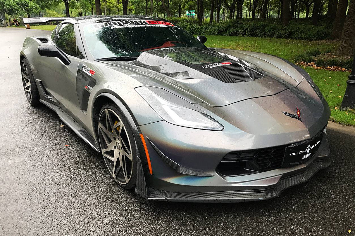 2013-2019 Corvette C7 Z06 Grandsport AR Style Carbon Fiber Side Skirts Extension