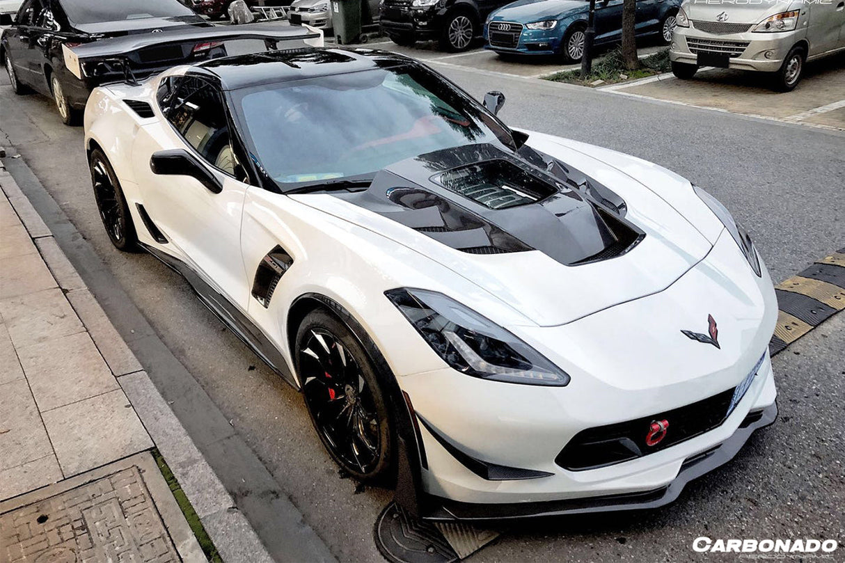 2013-2019 Corvette C7 Z06 Grandsport AR Style Carbon Fiber Side Skirts Extension