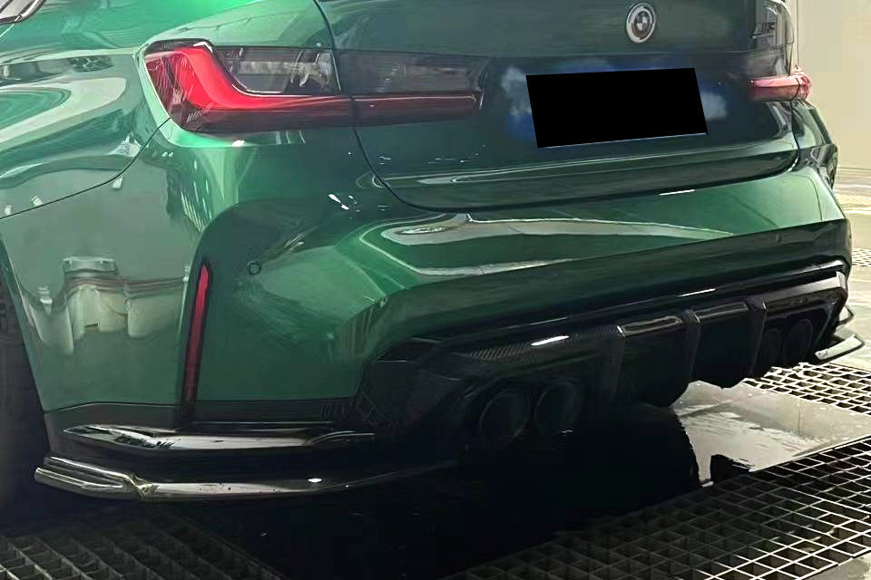 2021-2024 BMW M3 G80 G81 M4 G82 G83 MTN Style DRY Carbon Fiber Rear Diffuser Lip with Winglets
