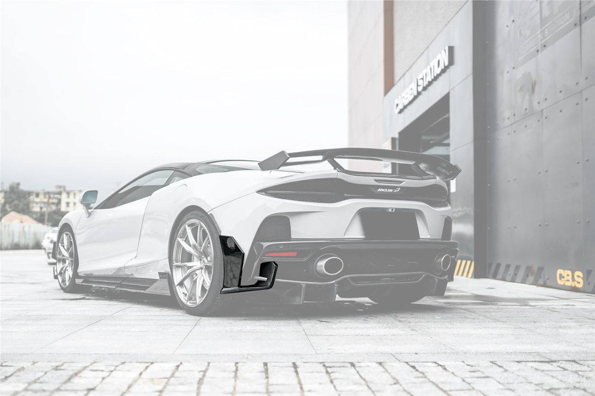 2020-2023 McLaren GT WP Style DRY Carbon Fiber Rear Bumper Side Winglets