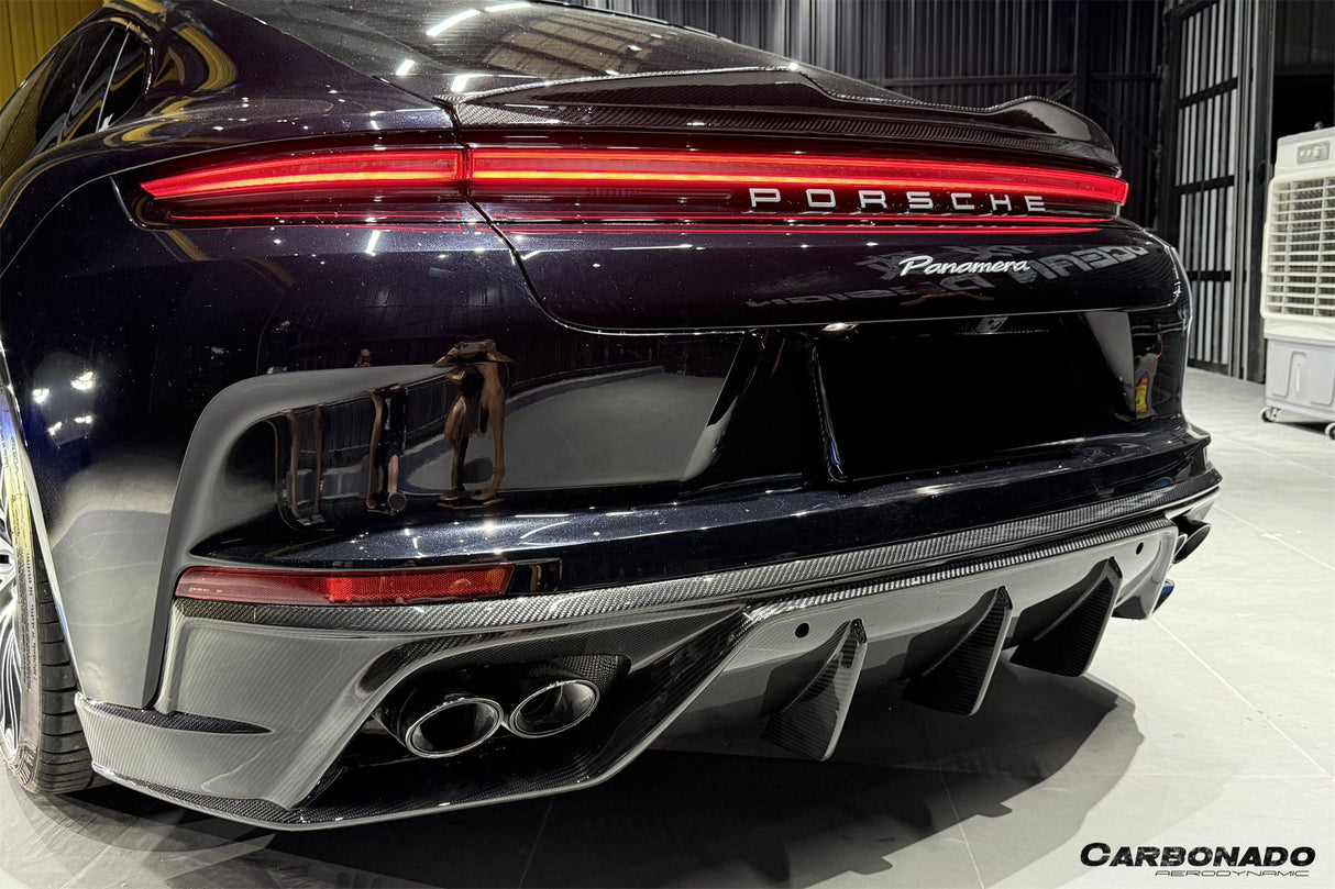 2024-2026 Porsche Panamera 976 OD Style Dry Carbon Fiber Rear Diffuser Lip | Fits S, 4, 4S, E-Hybrid, 4 E-Hybrid, Sport Turismo, Turbo, Turbo s, GTS, Turbo E-Hybrid, Turbo s E-Hybrid