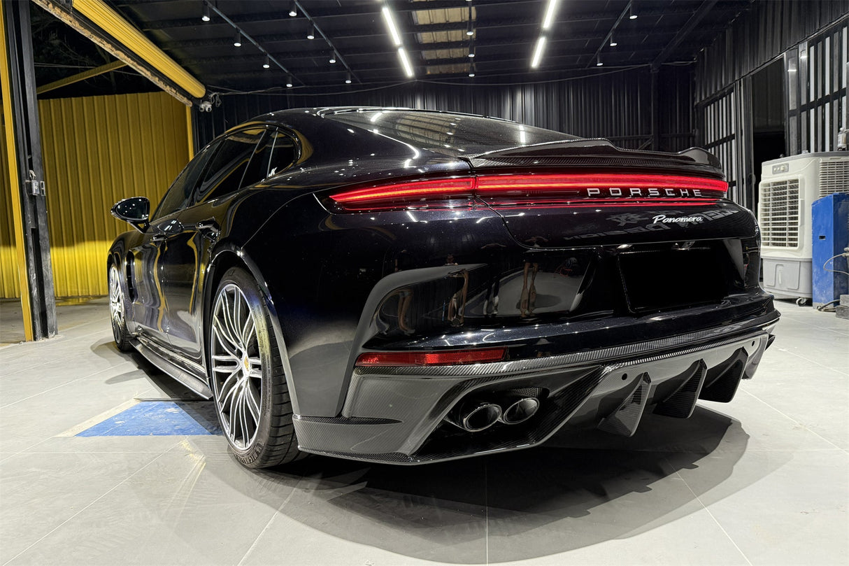 2024-2026 Porsche Panamera 976 OD Style Dry Carbon Fiber Rear Diffuser Lip | Fits S, 4, 4S, E-Hybrid, 4 E-Hybrid, Sport Turismo, Turbo, Turbo s, GTS, Turbo E-Hybrid, Turbo s E-Hybrid