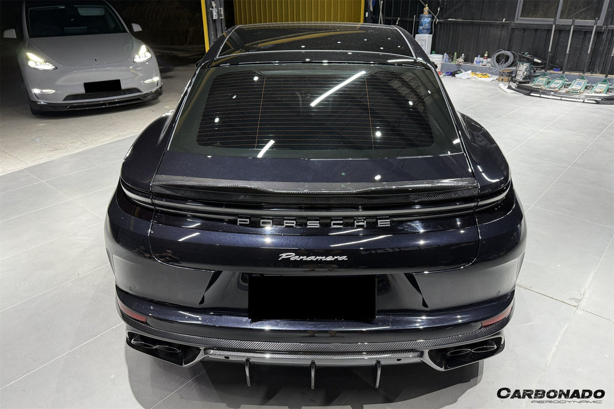 2024-2026 Porsche Panamera 976 OD Style Dry Carbon Fiber Rear Diffuser Lip | Fits S, 4, 4S, E-Hybrid, 4 E-Hybrid, Sport Turismo, Turbo, Turbo s, GTS, Turbo E-Hybrid, Turbo s E-Hybrid