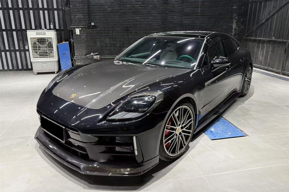 2024-2026 Porsche Panamera 976 OD Style Dry Carbon Fiber Headlight Eyelid Eyebrow Cover | Fits S, 4, 4S, E-Hybrid, 4 E-Hybrid, Sport Turismo, Turbo, Turbo s, GTS, Turbo E-Hybrid, Turbo s E-Hybrid