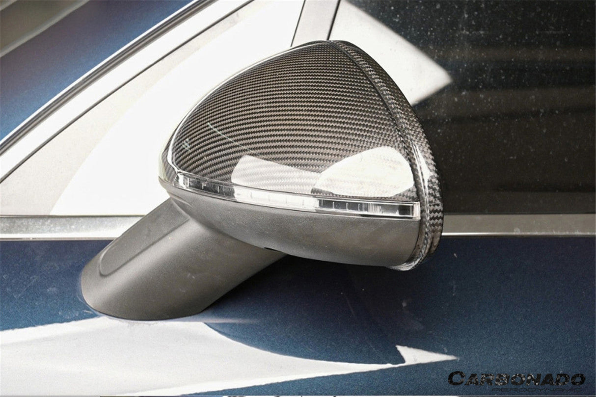 2014-2024 Porsche Macan 95B Dry Carbon Fiber Mirror Housing Replacement | Fits T, S, GTS, Turbo, Turbo S, 4 Electric, Turbo (NO BSA Holes)