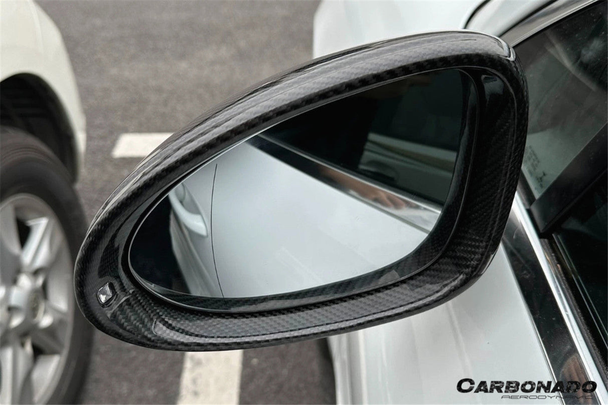 2014-2024 Porsche Macan 95B Dry Carbon Fiber Mirror Housing Replacement | Fits T, S, GTS, Turbo, Turbo S, 4 Electric, Turbo (NO BSA Holes)