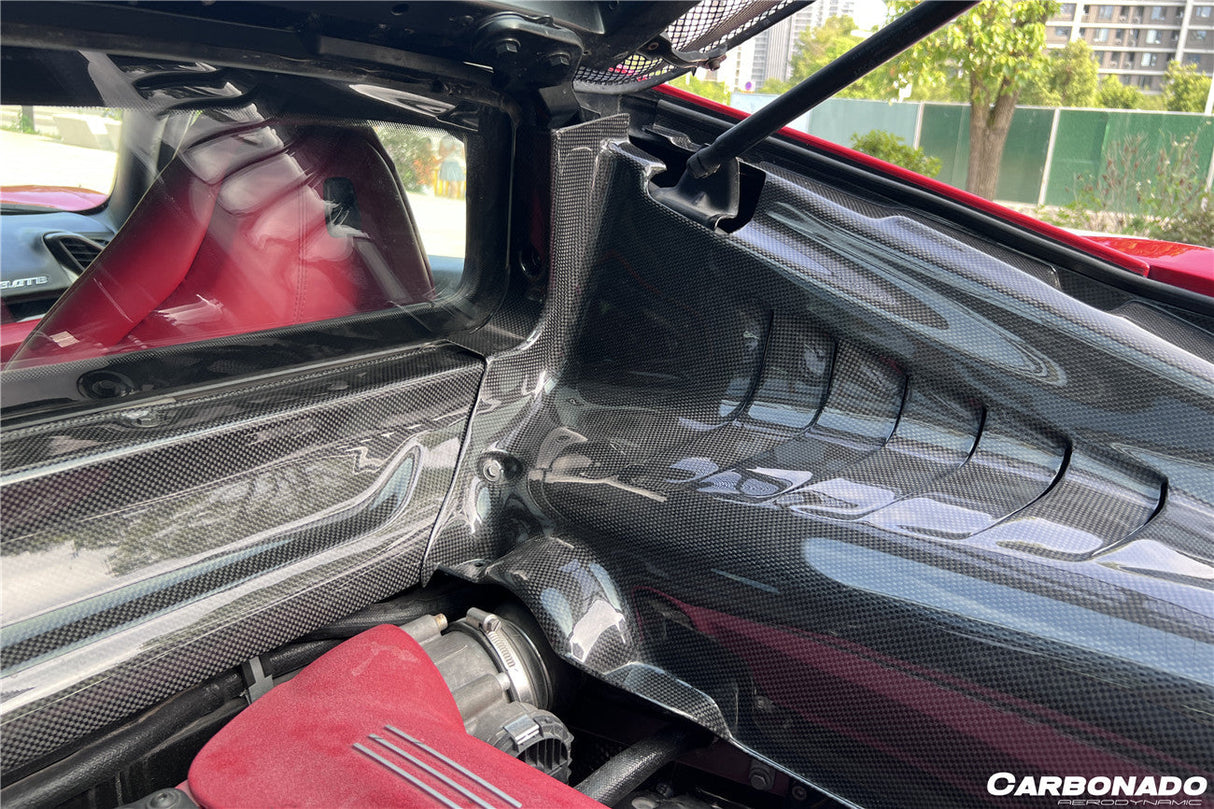 2015-2023 Ferrari Autoclave Carbon Fiber Engine Bay Panels With Heat Protection Carbonado (OE) Fits: 488 GTB, 488 PISTA, F8