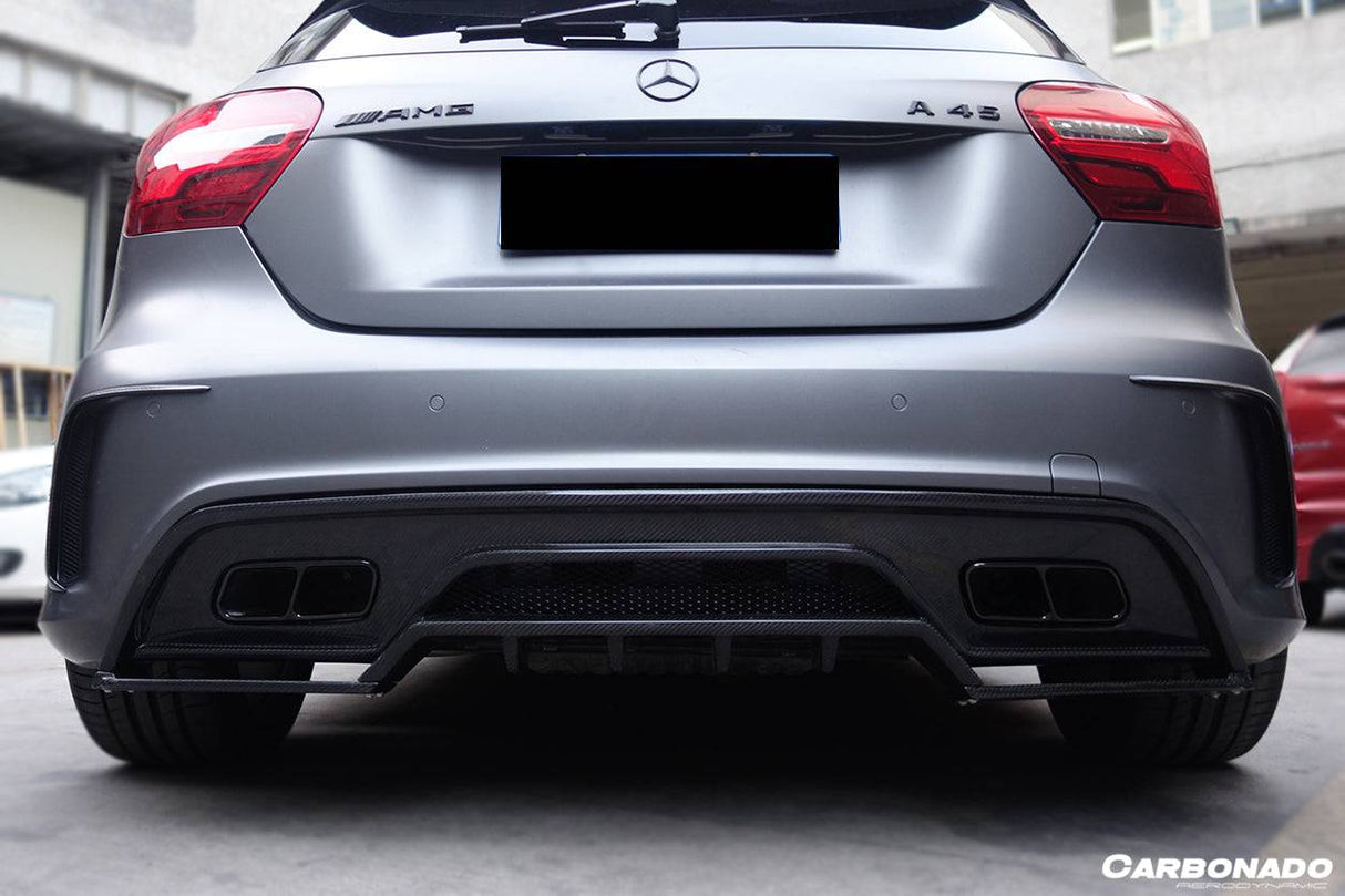 2016-2018 Mercedes Benz W176 A45 AMG RZS Style Carbon Fiber Rear Lip