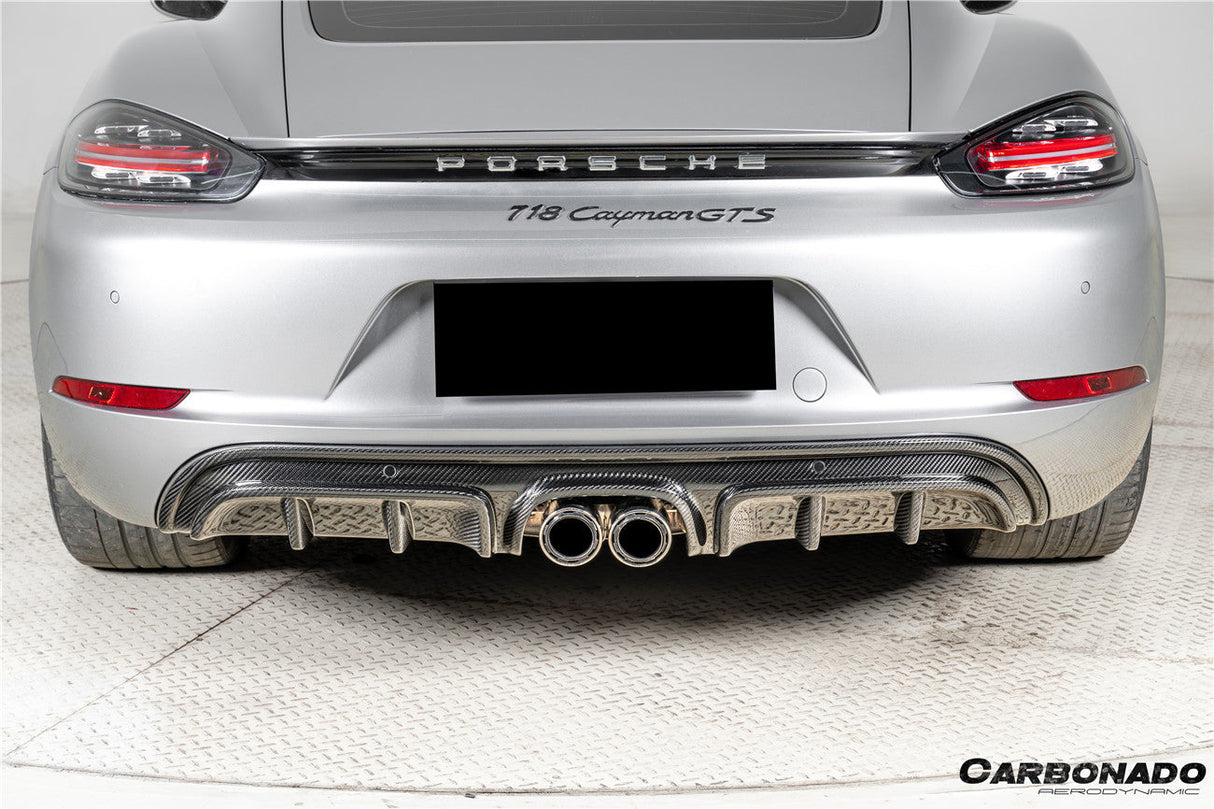 2017-2025 Porsche 718 Cayman Boxster GTS Style Dry Carbon Fiber Rear Diffuser Lip