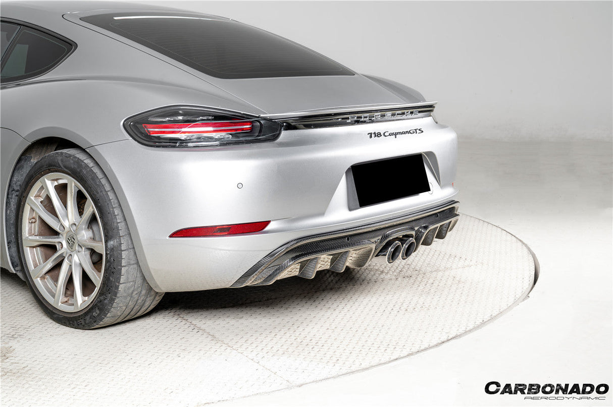 2017-2025 Porsche 718 Cayman Boxster GTS Style Dry Carbon Fiber Rear Diffuser Lip