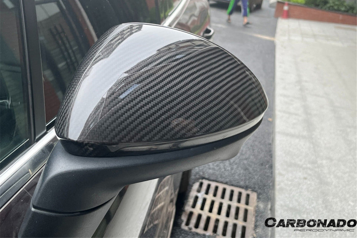 2018-2025 Porsche Cayenne 9Y0 9YA 9YB TKT Style Autoclave Carbon Fiber Mirror Housing Replacement | Fits Cayenne S, Cayenne Coupé, E-Hybrid, GTS, Turbo LHD