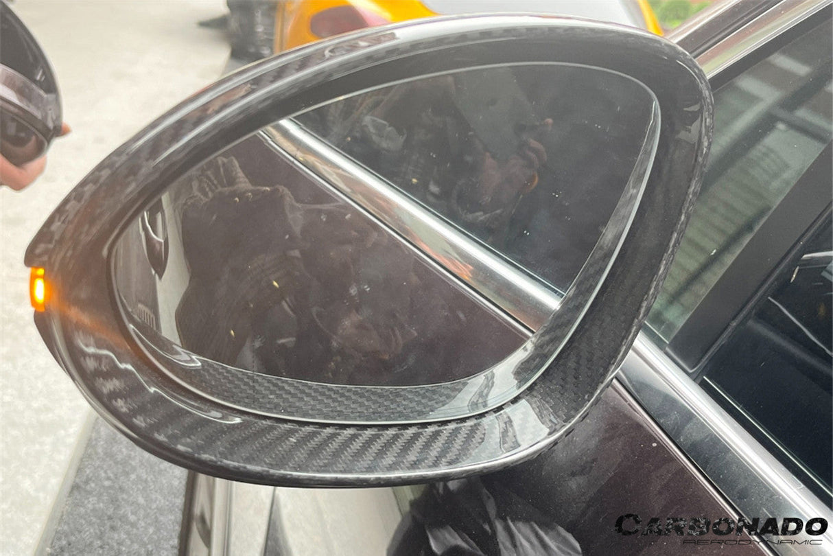 2018-2025 Porsche Cayenne 9Y0 9YA 9YB TKT Style Autoclave Carbon Fiber Mirror Housing Replacement | Fits Cayenne S, Cayenne Coupé, E-Hybrid, GTS, Turbo LHD