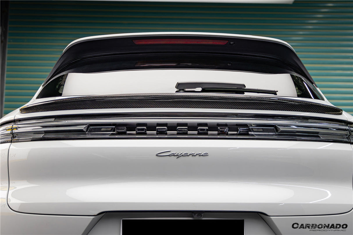 Carbonado 2018-2026 Porsche 9Y0 9Y3 9YA Cayenne S GTS E-Hybrid TKT Style Carbon Fiber Trunk Spoiler