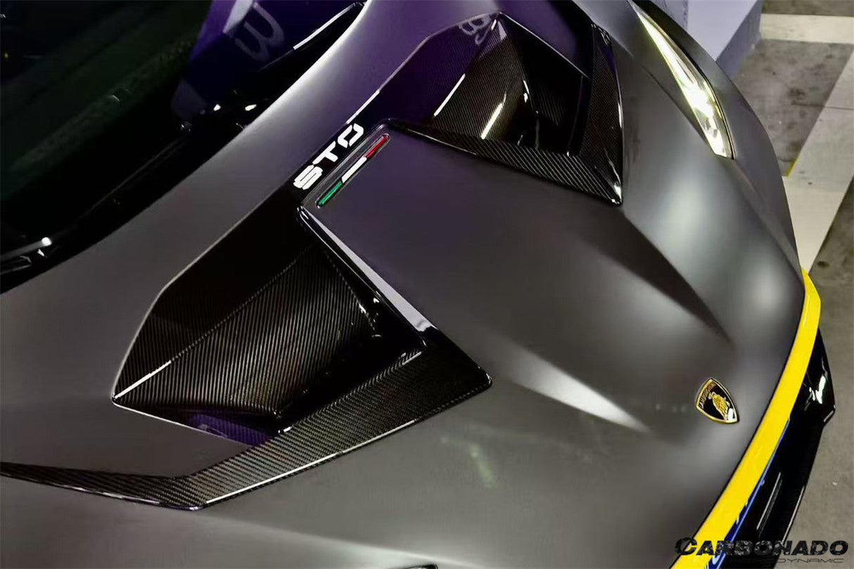 2021-2024 Lamborghini Huracan Autoclave Carbon Fiber Hood Vent Trim Carbonado (VX) Fits: STO